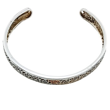 Silver & 9ct Gold Clogau Torque Bangle